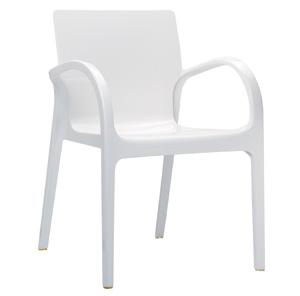 Stacking chair for indoor and outdoor use in shiny technopolymer, nylon or clear polycarbonate.