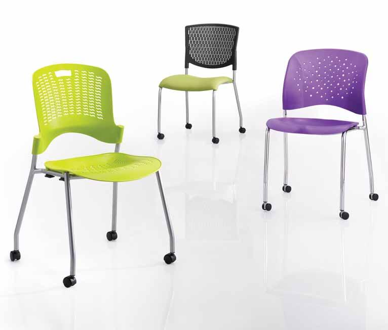 Vio Shown with casters and upholstered seat.