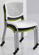 STACK N ROLL rêve Available with plastic, mesh or upholstered seat.