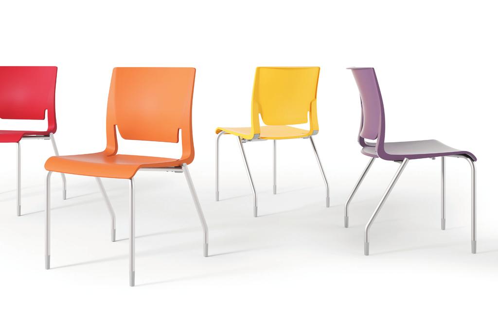 Colorful Rio Choose from 17 energetic shell colors and black and silver frame finishes with matching arm pads.