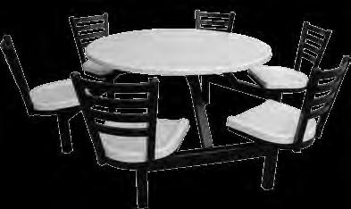 CLUSTER SEATING 6-SEAT Table Top Options 6-SEAT Give your school or business a less institutional feel with our food court cluster seating.