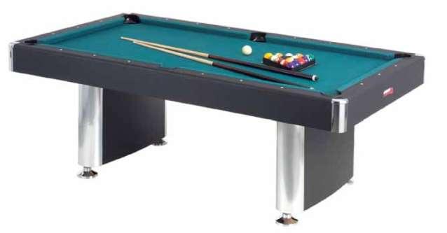SPORTS & LEISURE EQUIPMENT Billiard table Model 21602 Playing surface consisting of ca. 2 cm thick MDF board covered with green TACLON cloth.