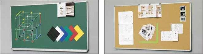WALL-MOUNTED BOARDS Chalk boards, steel enamel green Model Width x Height with accessory tray 46680 120 x 90 cm 134,00 / 159,46 46681 100 x 70 cm 91,00 / 108,29 46682 100 x 100 cm 125,00 / 148,75