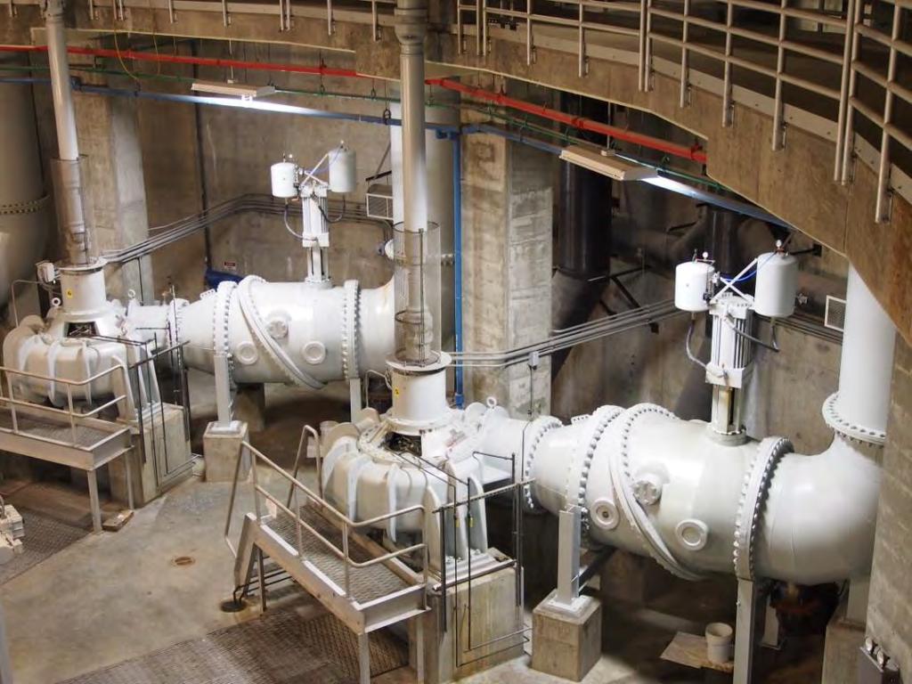 South System Pump Station: Dashpot Replacement Replace eight hydraulic dashpots on Slanting Disc Check Valves on RWW Pump Discharge Existing