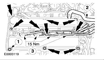 Page 15 of 22 13. Install the special tool. 14. Install the spark plugs. 15. CAUTION: Use a blunt object (a plastic cable tie) to apply the silicone grease, to avoid damaging the spark plug connectors.