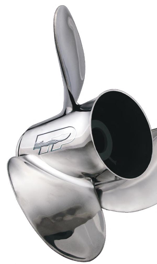 STAINLESS STEEL PROPELLERS IMPROVED HANDLING AND BOAT LIFT Through advanced pitch line and rake line cupping. maximizes exhaust flow increasing horsepower and top end speed.