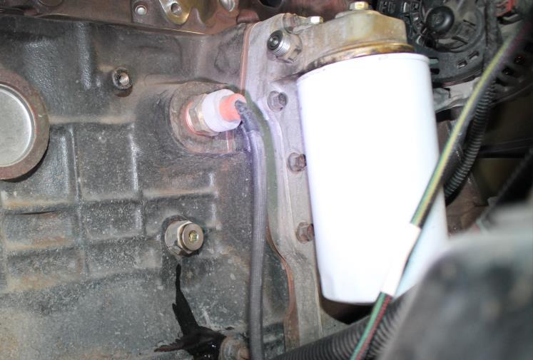 Install the oil drain adapter into the motor, note this is a press fit and will require to be