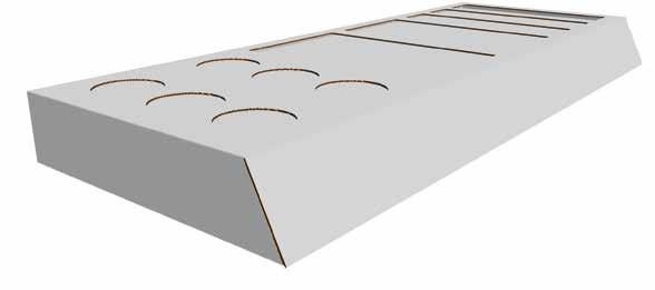Basic Shelf Tray Material: E Flute 204mm Assembled Dimensions: 595mm x 230mm x 50mm Pack Dimensions: