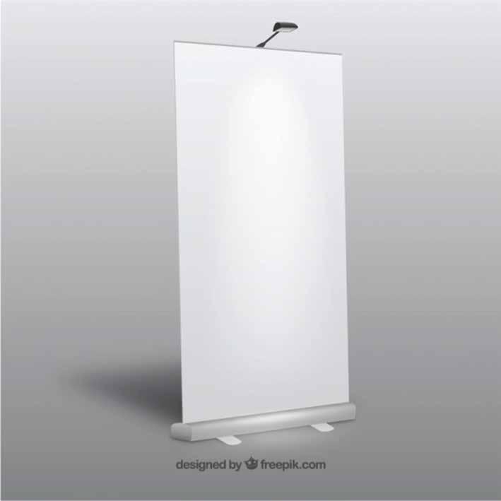 800mm (Visible) 2000mm (Visible) Roller Banner (Grasshopper) Material: 210mic, Opaque, Grey Back