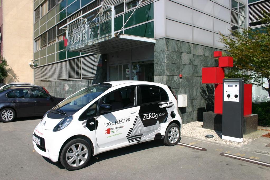 The first registered car in the Croatian market, Citroen C-Zero owned by the Energy Institute Hrvoje Požar The infrastructure of charging stations is