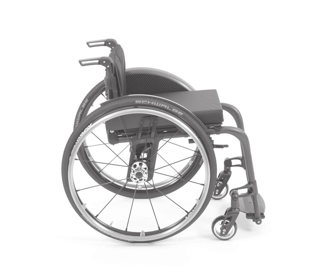 Product description 2.2 Product overview 1 folding wheelchair The folding wheelchair is equipped with an open frame made of aluminium, or optionally of carbon.