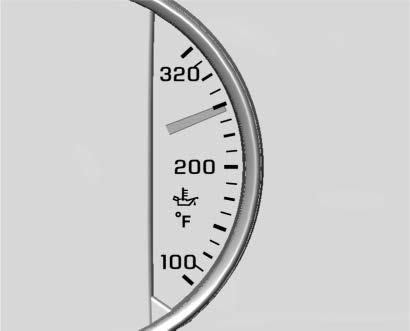 When either is done aggressively, the vehicle is being driven less efficiently and the gauge will move further from the center. Metric English This gauge shows the engine oil temperature.