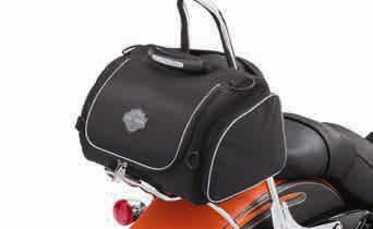 Just slip the smooth, low-profile band over the passenger backrest for a snug and secure fit, and cinch the bag in place with the adjustable mounting straps.