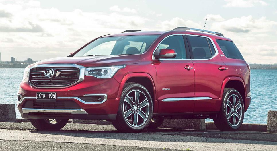 HOLDEN ACADIA NOVEMBER 2018 - ONWARDS ALL VARIANTS 94% ADULT OCCUPANT PROTECTION 74% VULNERABLE ROAD USER PROTECTION 87% CHILD OCCUPANT PROTECTION 86% SAFETY ASSIST HOLDEN ACADIA OVERVIEW The Holden