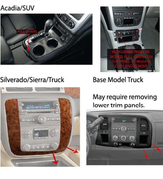 Radio Removal: Step 1: Remove trim panel from surround of radio.
