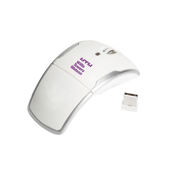 TW-123 - Foldable Wireless Optical Mouse Full-size wireless mouse that folds to compact travel size.
