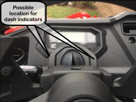 15. Drill two 9/32 mounting holes in the dash for the indicator LED s.
