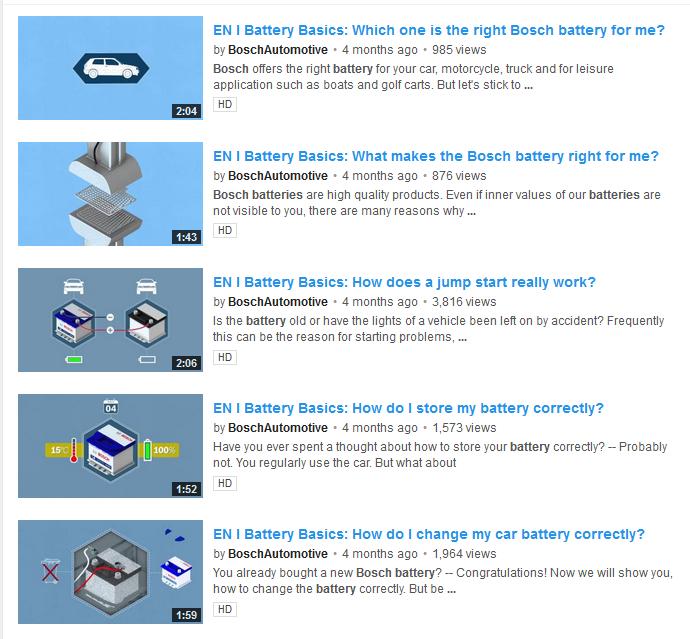 Tips & Technology No. 75/2014 Page 5 Have you seen "Battery basics" on YouTube? In YouTube, go onto "Bosch Automotive" and then "Auto Parts" or use this direct link.