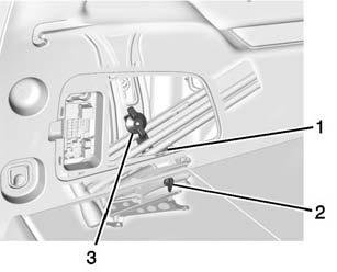 314 VEHICLE CARE 4. Turn the jack knob (1) counterclockwise to release the jack and wheel blocks from the bracket. 5.