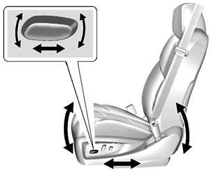 Uplevel Seat Control. Press Rearward (3) to make rearward adjustments of the selected feature.. Press Down (4) to make downward adjustments of the selected feature.