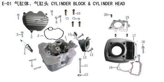 ML200-16D Engine Parts 163161-1 Cylinder Head Comp 163161-2 Cylinder Head Cover Gasket 163161-3 Cylinder Head Cover 163161-4 Spark Plug D8TC(D8EA NGK 163161-5 Bolt M6 28 163161-6 Stud M8 40 163161-7