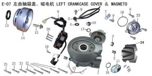 ML200-16D Engine Parts 163167-1 Crankcase Cover LH 163167-2 Crankcase Cover Dowel Pin RH 163167-3 Needle Bearing Hk1010 163167-4 Indicator Oil Seal 163167-5 Gear Indicator Comp 163167-6 Magento