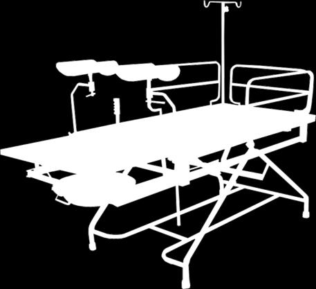 » The entire table top gives trendlenburg positions by gas spring system.» Removable safety side railing are provided on 3 side of the table.