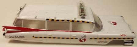 authentic heavily-modified 1959 ambulance; highly-detailed cutting-edge ghost busting technology; front and rear emergency light bars and flashers.