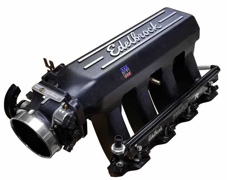 PRO-FLO 4 XT MANIFOLD - COMPONENT LAYOUT The Edelbrock Pro-Flo 4 XT EFI system delivers fuel and air to the engine via an induction system consisting primarily of a traditional 90mm throttle body,