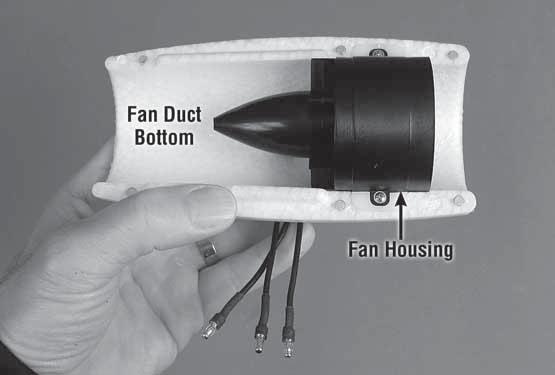 it into position with four to six drops of medium CA. Note that, if ever the motor requires removal, the tail cone will have to be broken free from the fan housing.