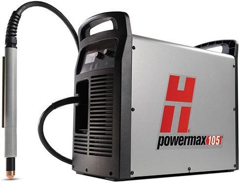 MAIN FEATURES: i) POWERMAX 105: The Powermax105 delivers superior cut capabilities on 19mm thick metals. It has the duty cycle and industrial performance necessary for tough cutting and gouging jobs.