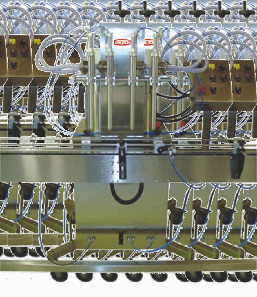 AUTOMATIC MECHANICAL PISTON FILLING MACHINE Drip free nozzles with filling range of 400ml to 1000ml ( Different capacity available). Available from 4 head to 8 head. No bottle - No fill system.