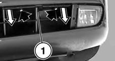 See Figure 1: STEPS 2-5 FOR NORMAL BUMPERS ONLY 3. See Figure 2: Both of the small black plastic grills must be removed. Remove the two expanding rivets that hold in the small plastic grill (1).