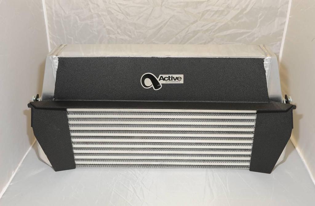 Active Autowerke intercooler comes assembled with air shroud.