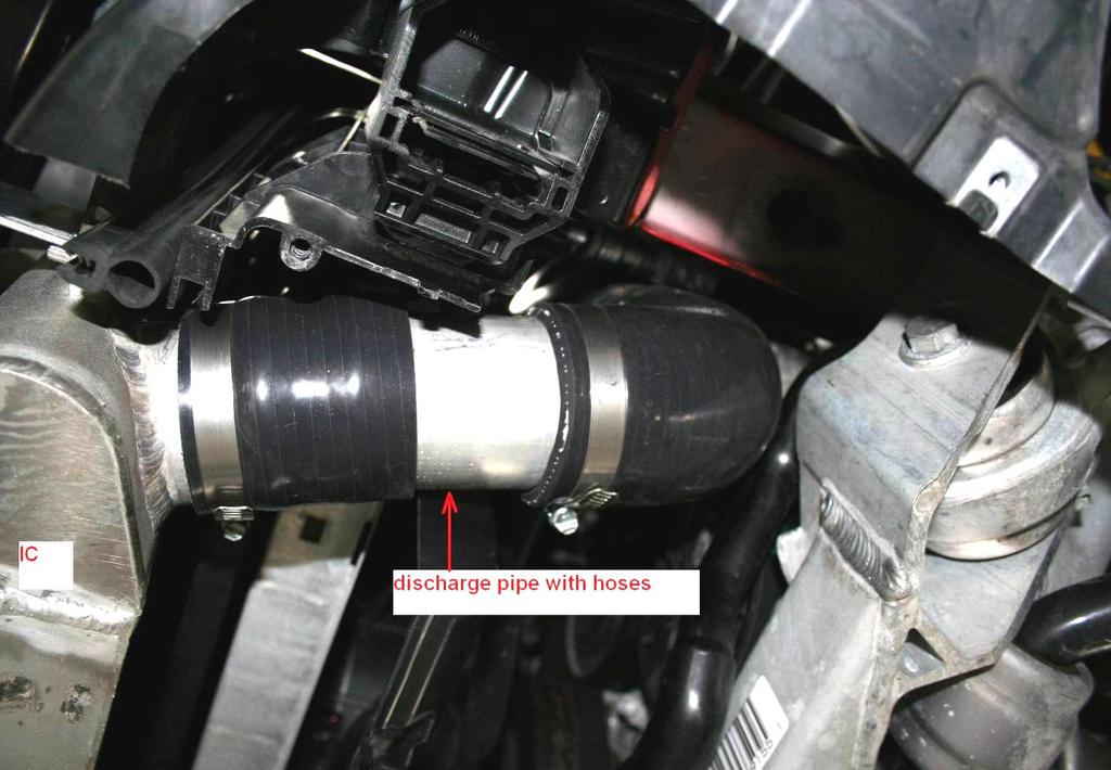 Attach driver s side pipe from Blow off valve