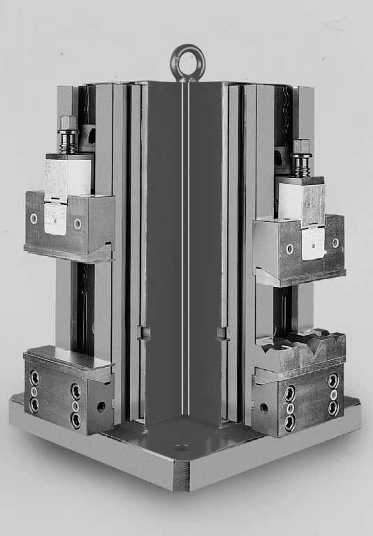 odular Vertical lamping System VS- ross Vertical clamping system complete with: 4 clamping equipment 1 cross cube 4 pair of AK parallels 4 covers for protection for the screws 4 guided slide-ways (
