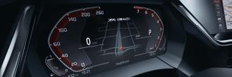 Active Cruise Control with Stop&Go function maintains a pre-defined distance from the car ahead. Visibility package.