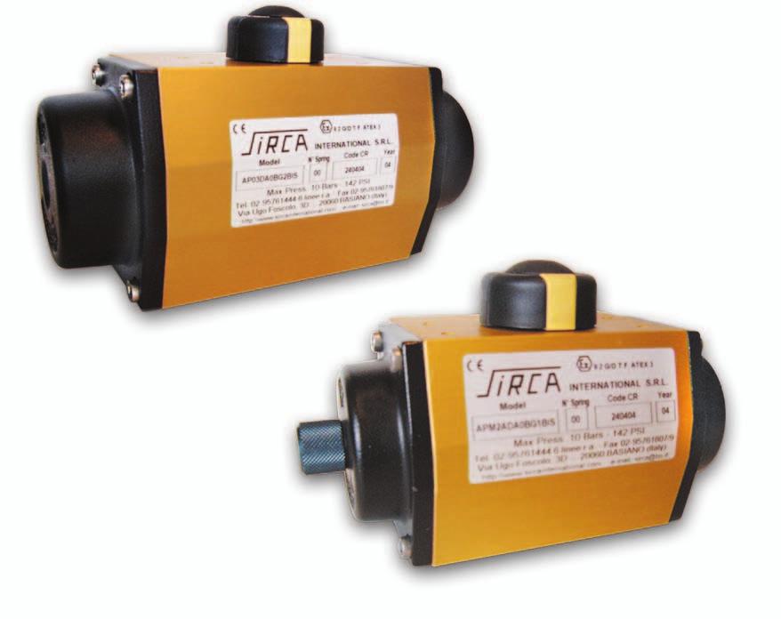 Pneumatic Rotary Actuators (AP SERIES) Foreword Thanks to its achieved experience in the field of the automation, since last 1979 SIRCA INTERNATIONAL has been producing and selling its rotary