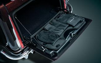 LID ORGANIZER BAG FOR H-D TOUR-PAK A variety of padded and see-through mesh compartments offer protection and easy