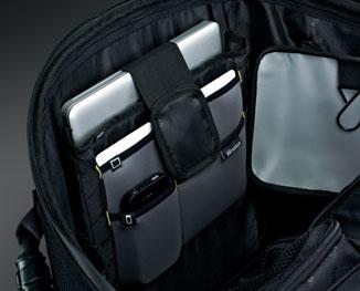 17" laptop, an ipad and other electronic devices E Smooth-rolling wheels for easy portability