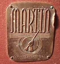 to make low-priced instruments at the Martin factory (logo and two instruments on right); trumpet #88913 was stolen from a
