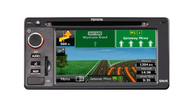 Audio Visual Unit With Satellite Navigation# Find an easier route home with the guidance of the Toyota Genuine Satellite Navigation Audio System#.