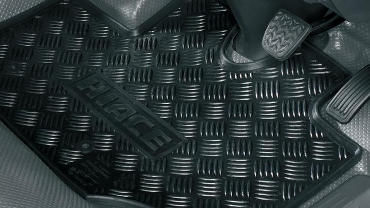 All Weather Rubber Floor Mats Toyota Genuine All Weather Rubber Floor Mats are tailor made to stylishly fit and complement the HiAce.