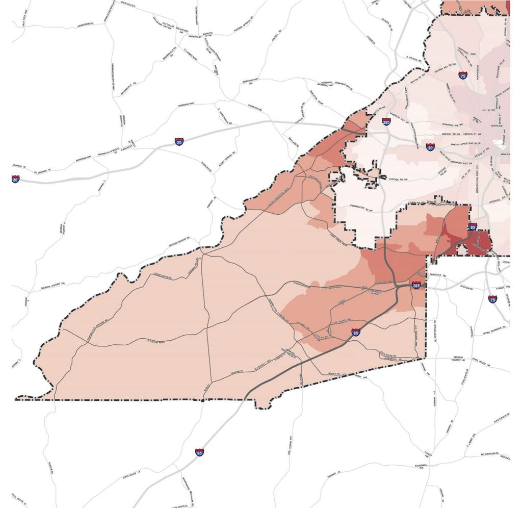 South Fulton Employment Density, 2040 South Fulton represents approximately 33% of