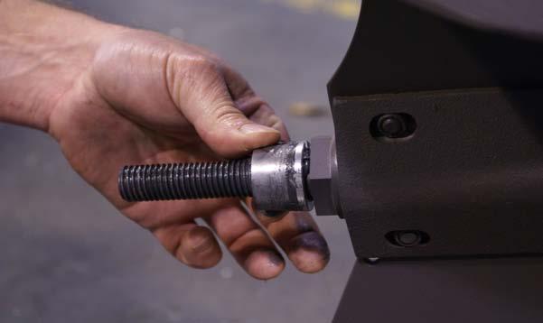 Install the tapered bushing as shown, making sure that it is fully forward and bottoming out at