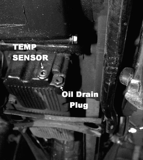 Installation: Oil temperature sensor The supplied oil temperature sensor replaces one of the oil pan plugs.
