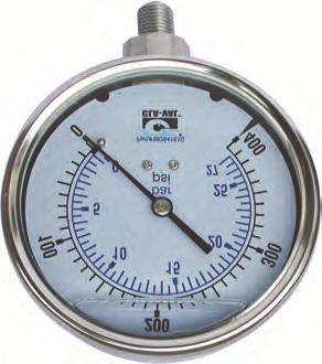 X141 MODEL Cla-Val Gauge Option Liquid-Filled Dual Scale (PSI / BAR) Long Life Stainless Steel Construction Tamper-Resistant Design 2 1 2" and 4" Diameter Sizes Isolation Valve Included The Cla-Val
