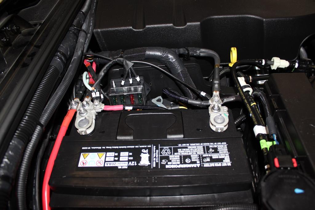 We recommend running the 3/8 feed line and wiring harness along the OEM wiring loom on the fire wall over to the driver side/ upper compressor and switch assembly. 11.