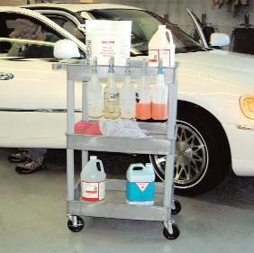 The high density polyethylene material used to manufacture these carts is unaffected by acids,