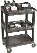 Service MTC25/N Three shelf service cart with top and bottom flat shelves and one middle